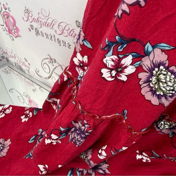 Cupshe dress long maxi white blue purple Red Floral flowers crochet detail - Picture 9 of 16